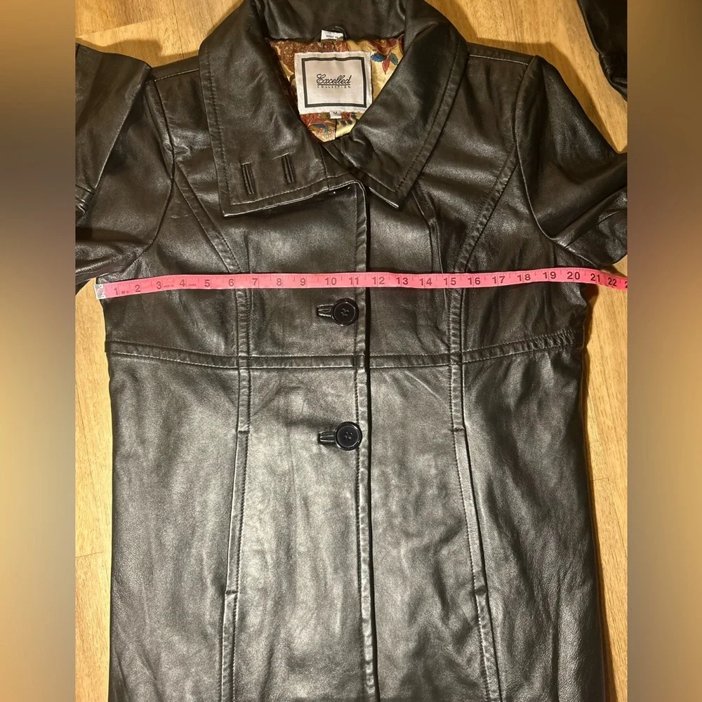 EXCELLED COLLECTION Black Authentic Leather Women Jacket Size Medium - Picture 4 of 9